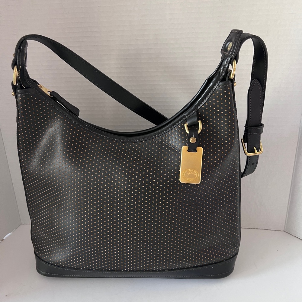 Dooney and Bourke leather Black and Gold Women's shoulder Bag